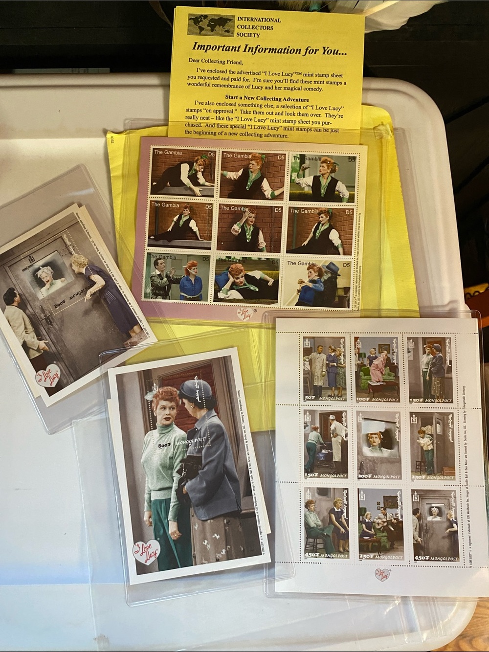 Vintage I love Lucy Collectible Stamps with authenticity